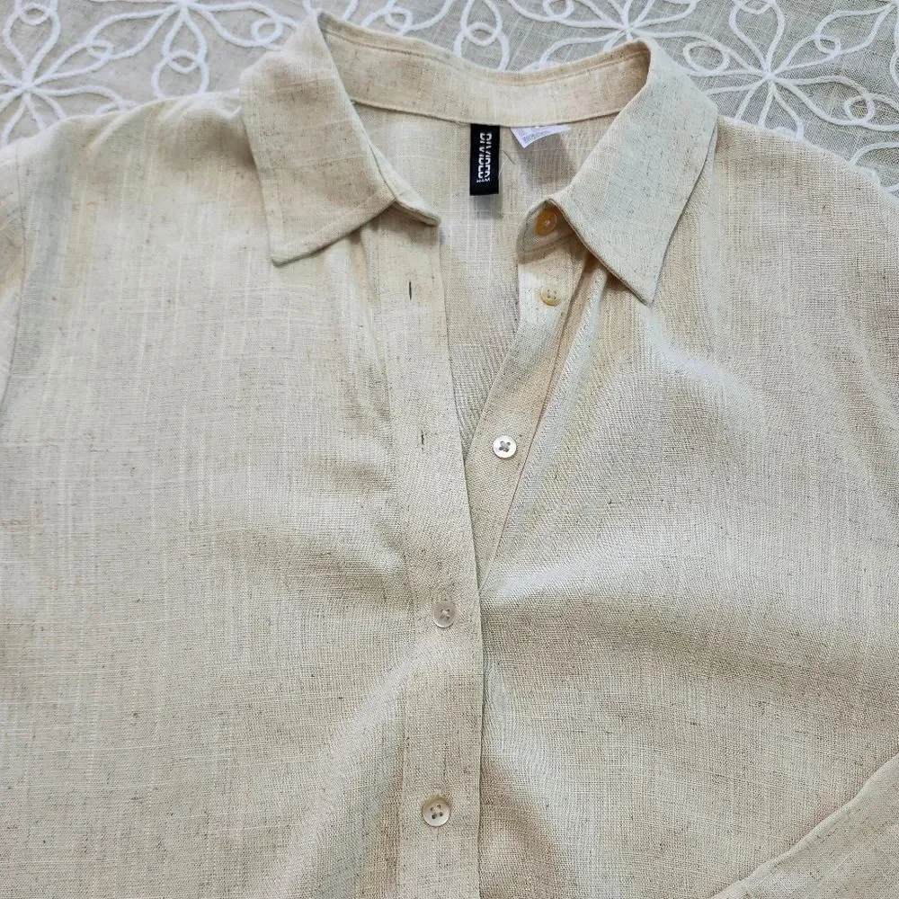Divided H&M Linen Blend Shirt - Picture 4 of 12